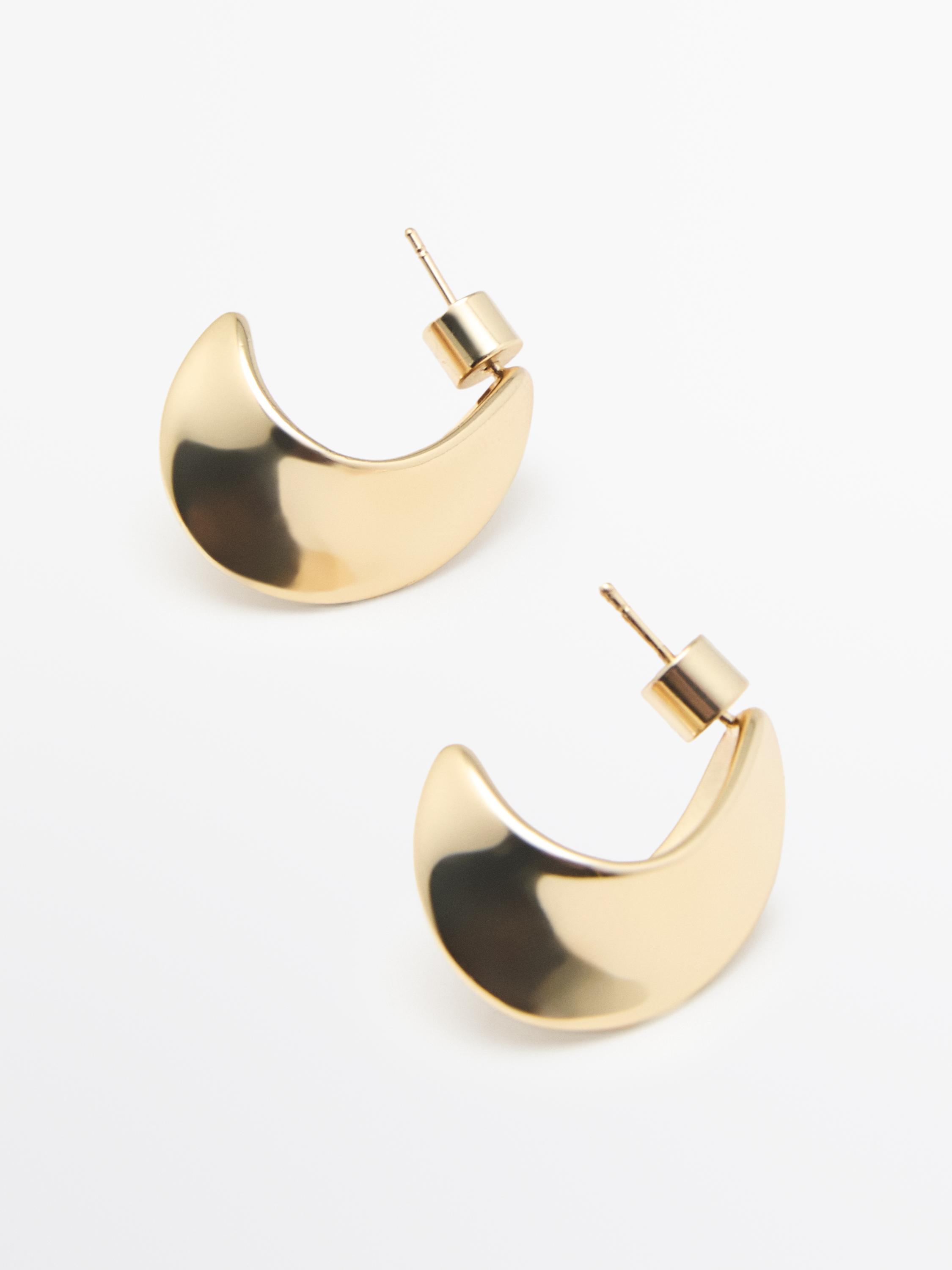 Moon hoop earrings